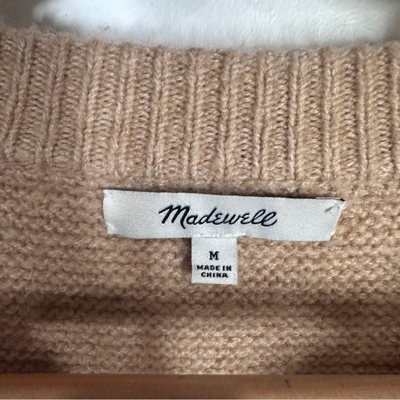 Madewell Andria Pullover Sweater in Coziest Yarn Size Medium Neutral Stripes - Picture 6 of 7